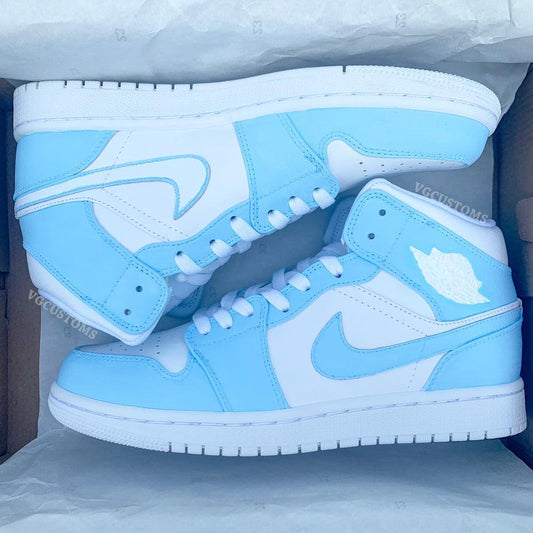 Custom Jordans Light Blue White