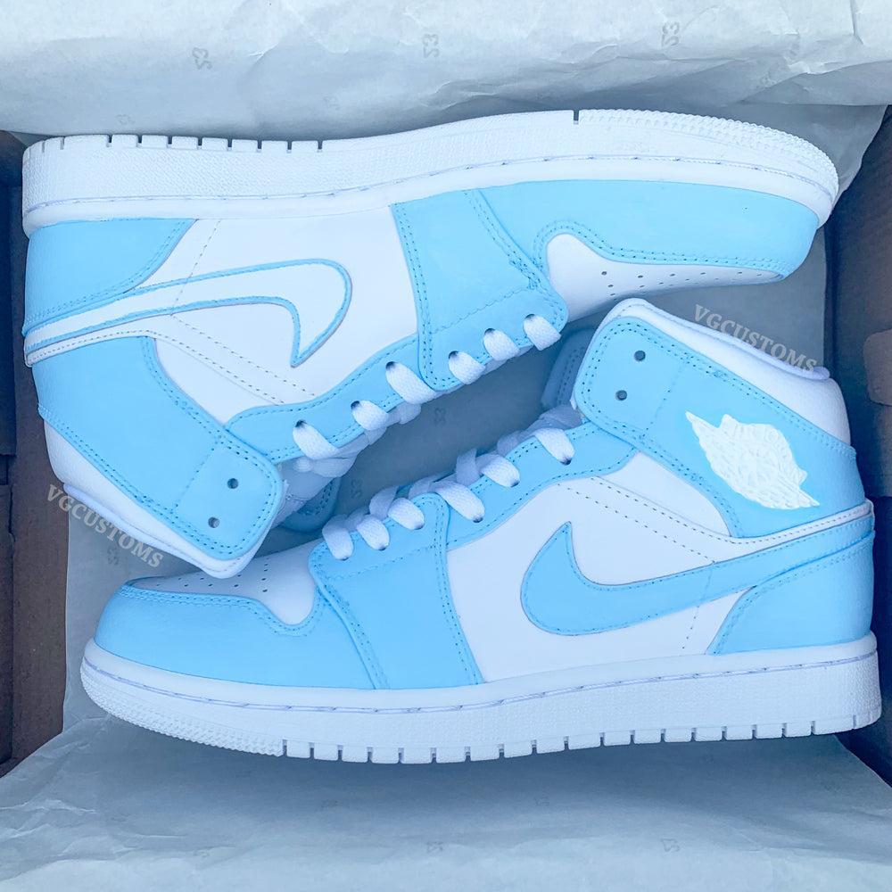 Custom Jordans Light Blue White