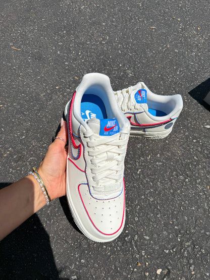 Hand Painted Red Blue Custom Air Force 1 Sneakers