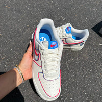 Hand Painted Red Blue Custom Air Force 1 Sneakers