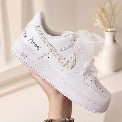Wedding Shoes Custom Air Force 1 White