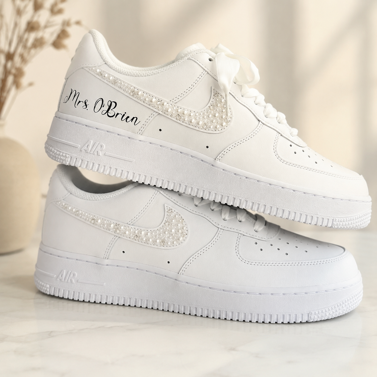 Wedding Shoes Custom Air Force 1 White
