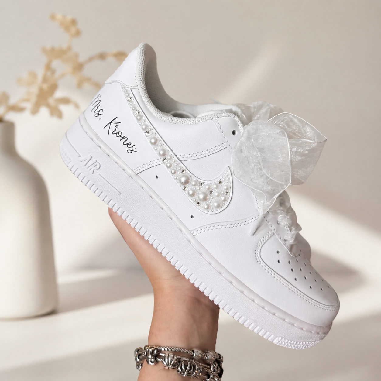 Wedding Shoes Custom Air Force 1 White