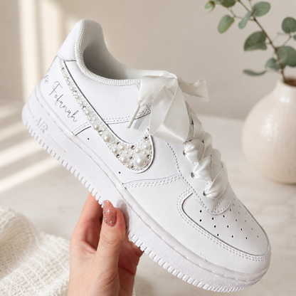 Wedding Shoes Custom Air Force 1 White