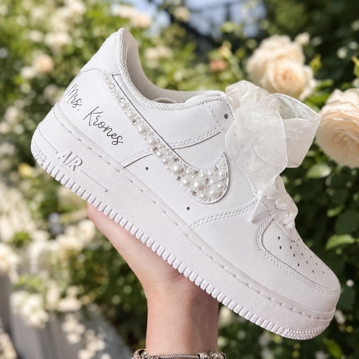 Wedding Shoes Custom Air Force 1 White