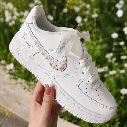 Wedding Shoes Custom Air Force 1 White