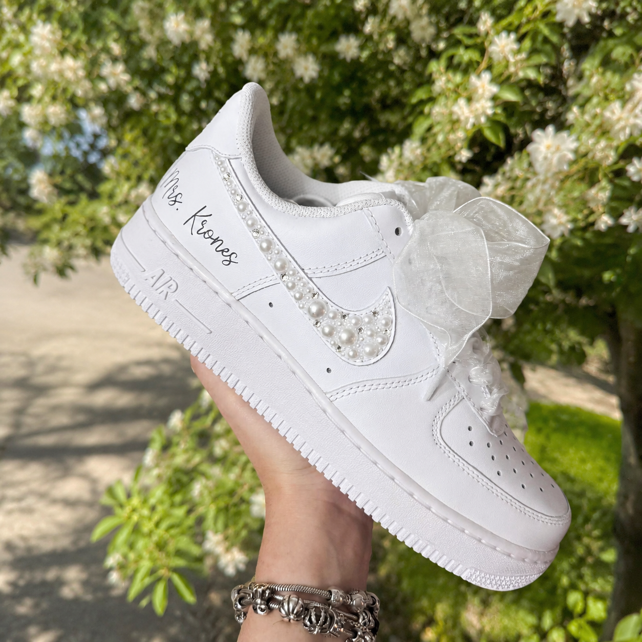 Wedding Shoes Custom Air Force 1 White