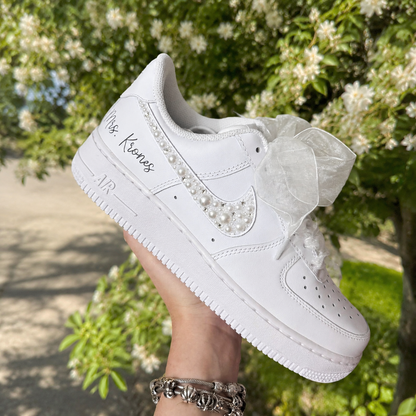 Wedding Shoes Custom Air Force 1 White