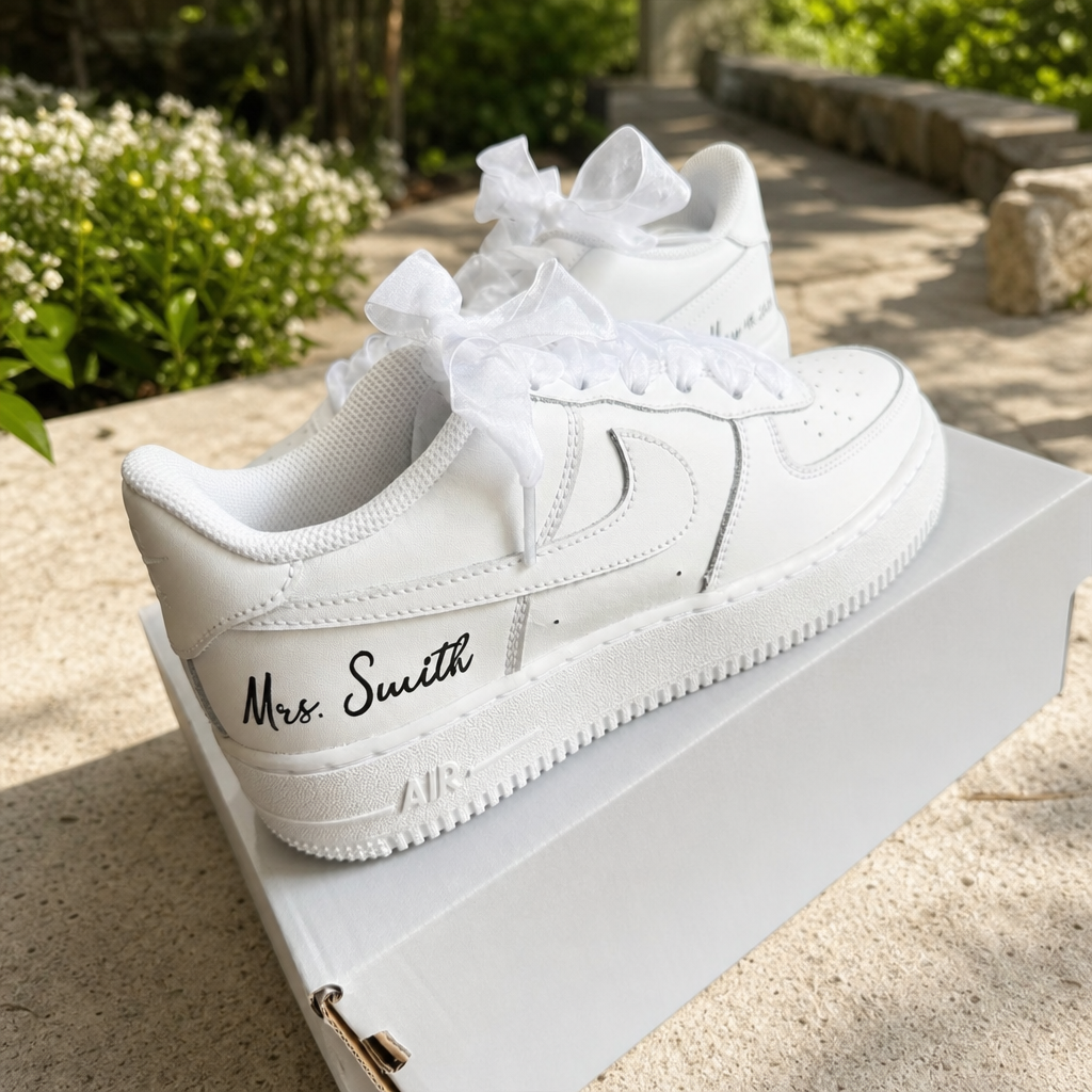 Wedding Shoes Custom Air Force 1 White