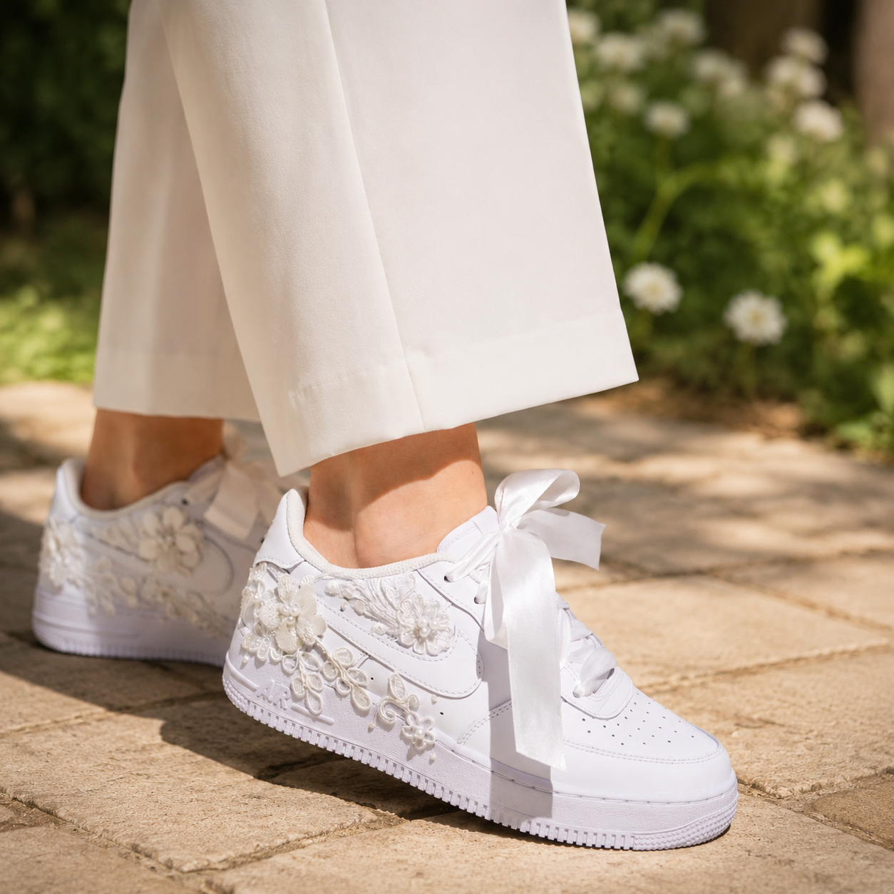 Wedding Shoes Custom Air Force 1 White
