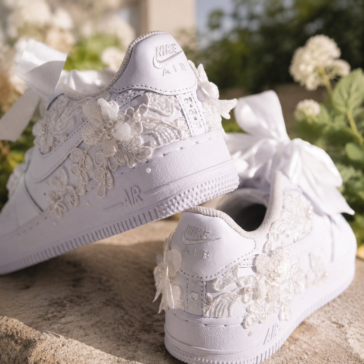 Wedding Shoes Custom Air Force 1 White