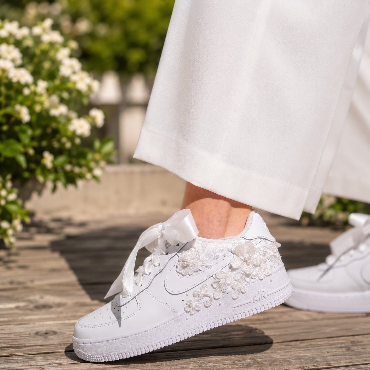 Wedding Shoes Custom Air Force 1 White