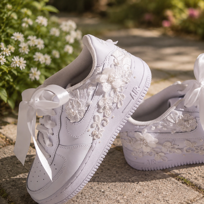 Wedding Shoes Custom Air Force 1 White