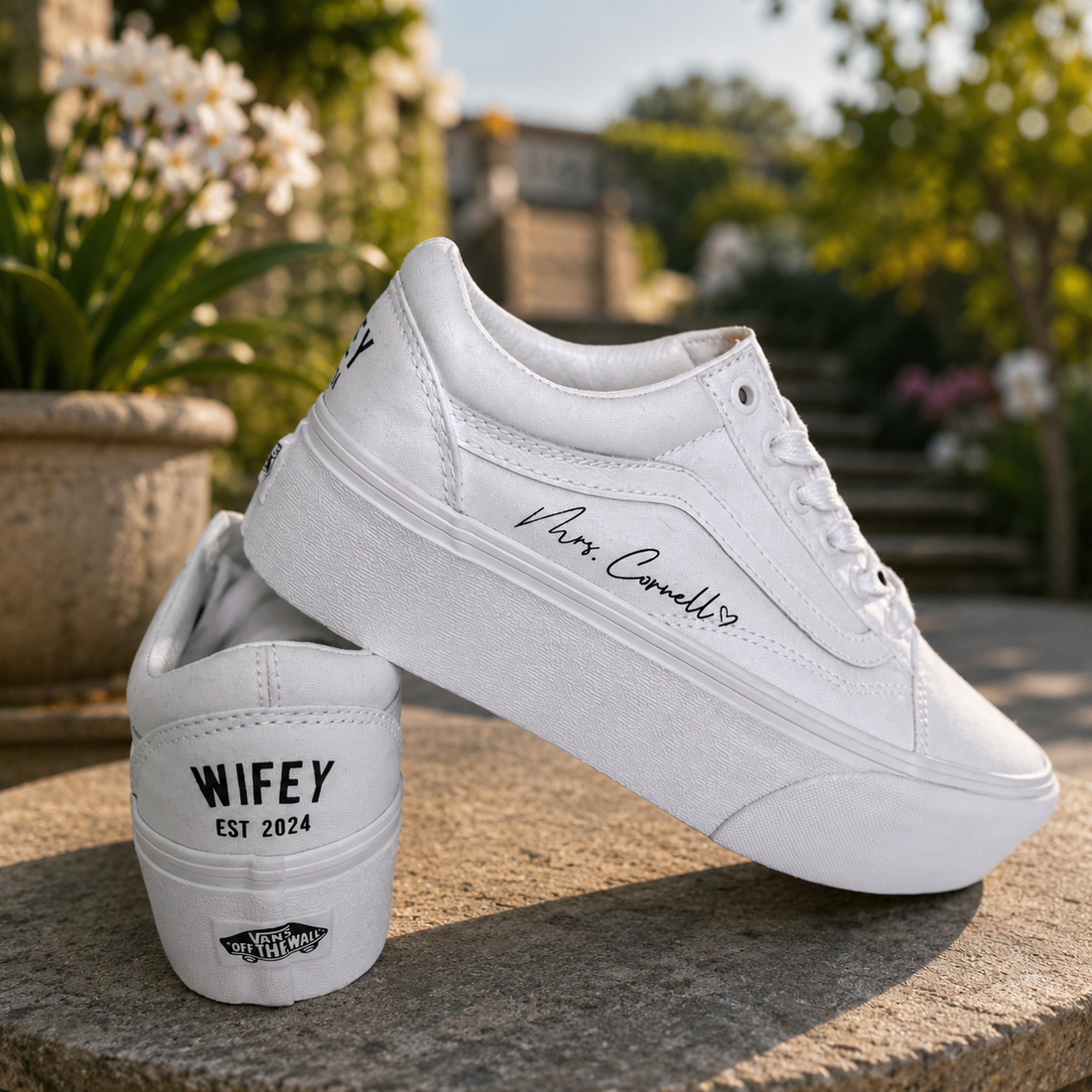 Wedding Shoes Custom Vans White