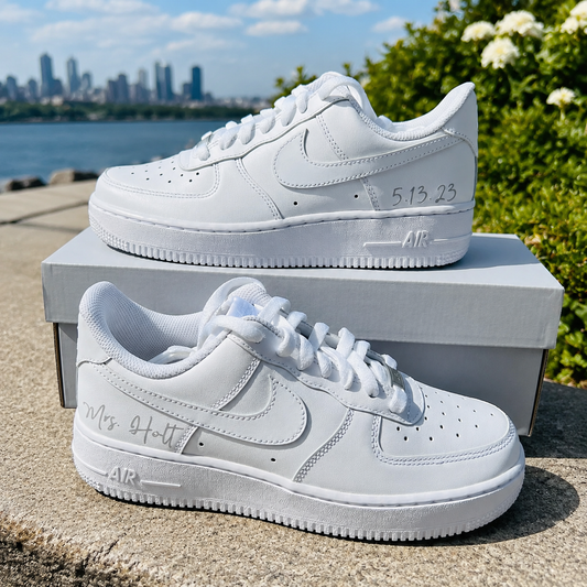 Wedding Shoes Custom Air Force 1 White