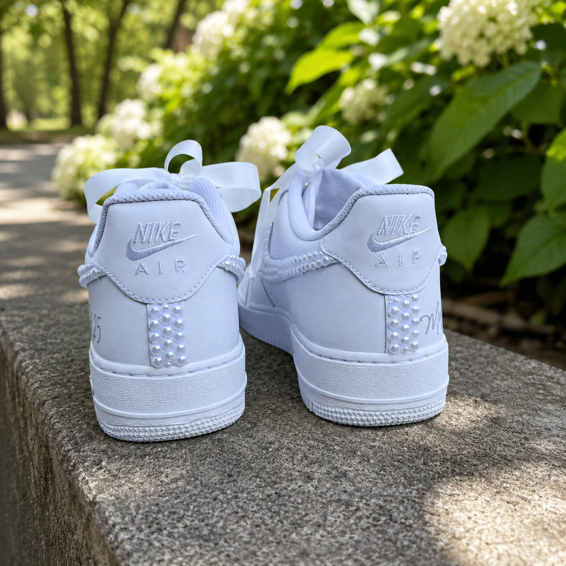 Wedding Shoes Custom Air Force 1 White