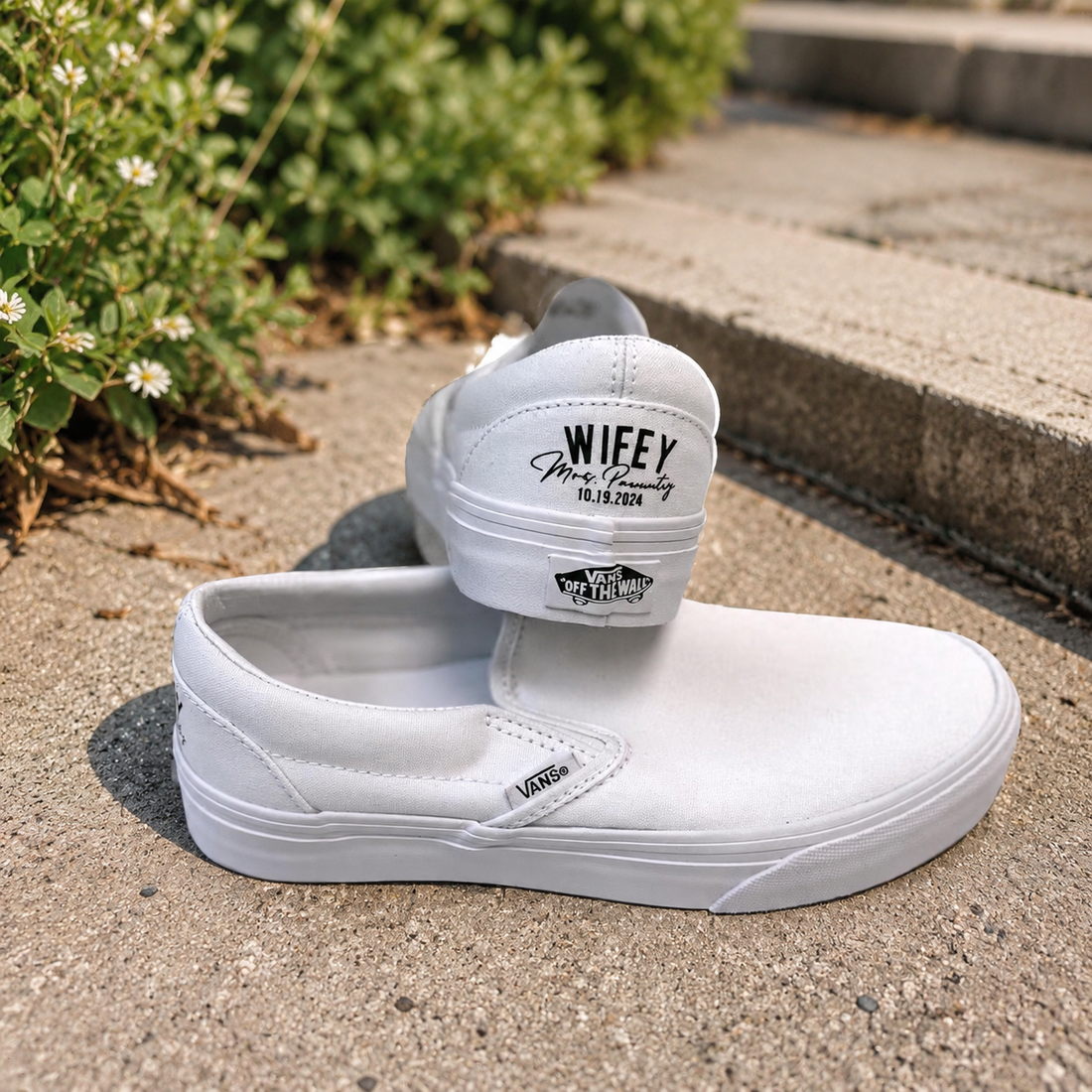 Wedding Shoes Custom Vans White