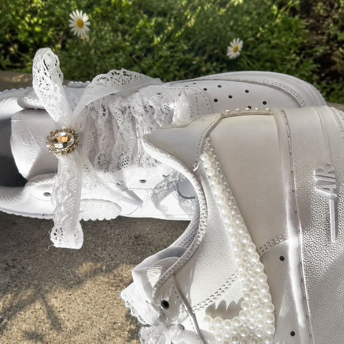 Wedding Shoes Custom Air Force 1 White