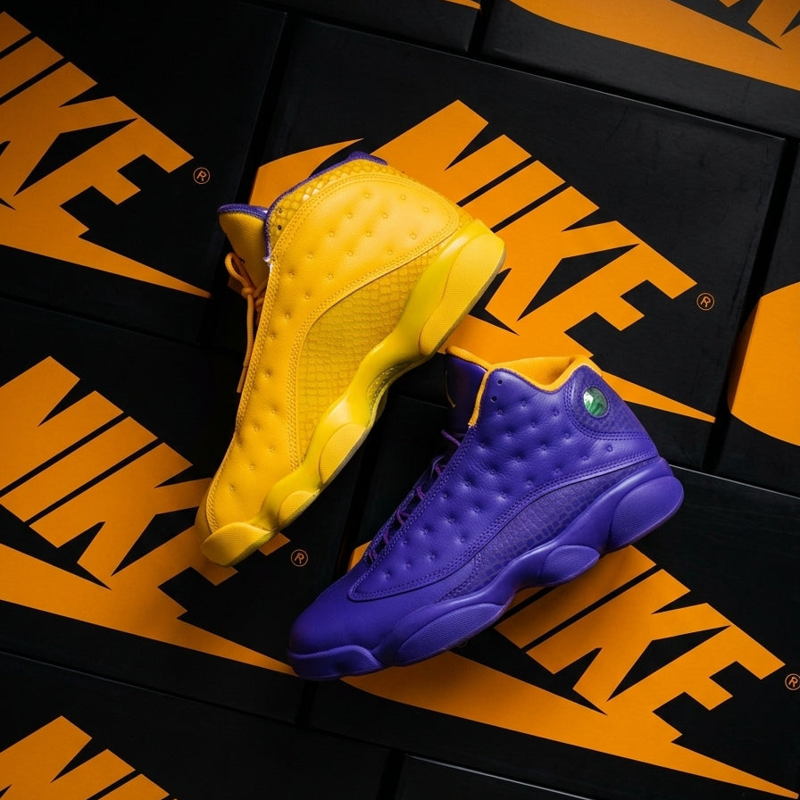 Custom Nike Air Jordan 13 Yellow Purple