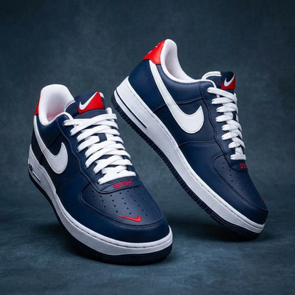 Navy Red Hand Painted Custom Air Force 1 Sneakers