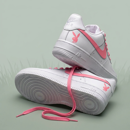 Custom Hand Painted Pink Bunny Air Force 1 Sneakers