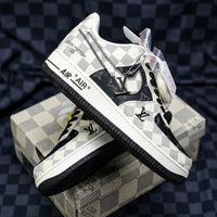 Hand Painted Custom Checkerboard Air Force 1 Sneakers