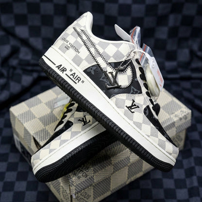 Hand Painted Custom Air Force 1 Checkered Sneakers