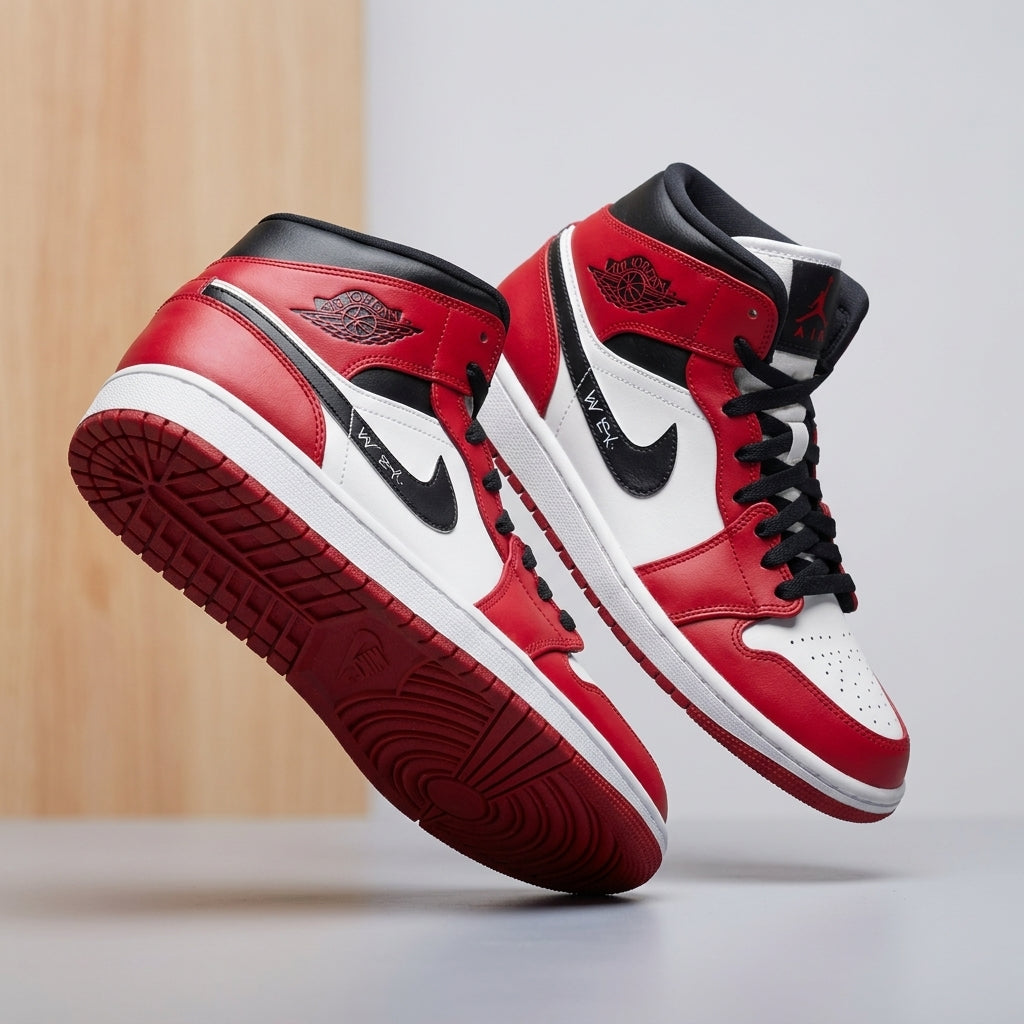 Hand Painted Red Custom Air Jordan 1 Sneakers