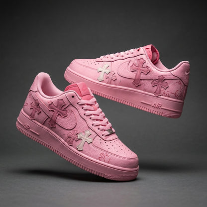 Hand Painted Pink Custom Air Force 1 Sneakers