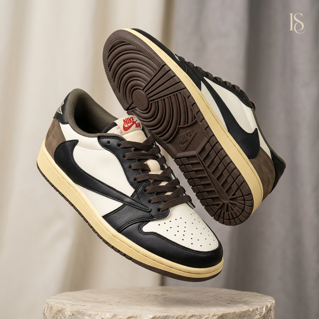 Hand Painted Mocha Custom Low Top Sneakers