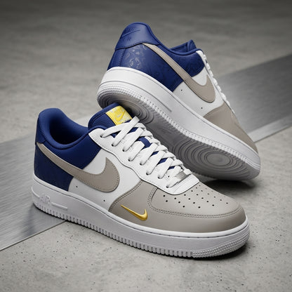 Hand Painted Grey Navy Custom Air Force 1 Sneakers