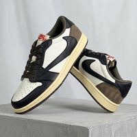 Hand Painted Mocha Custom Low Top Sneakers
