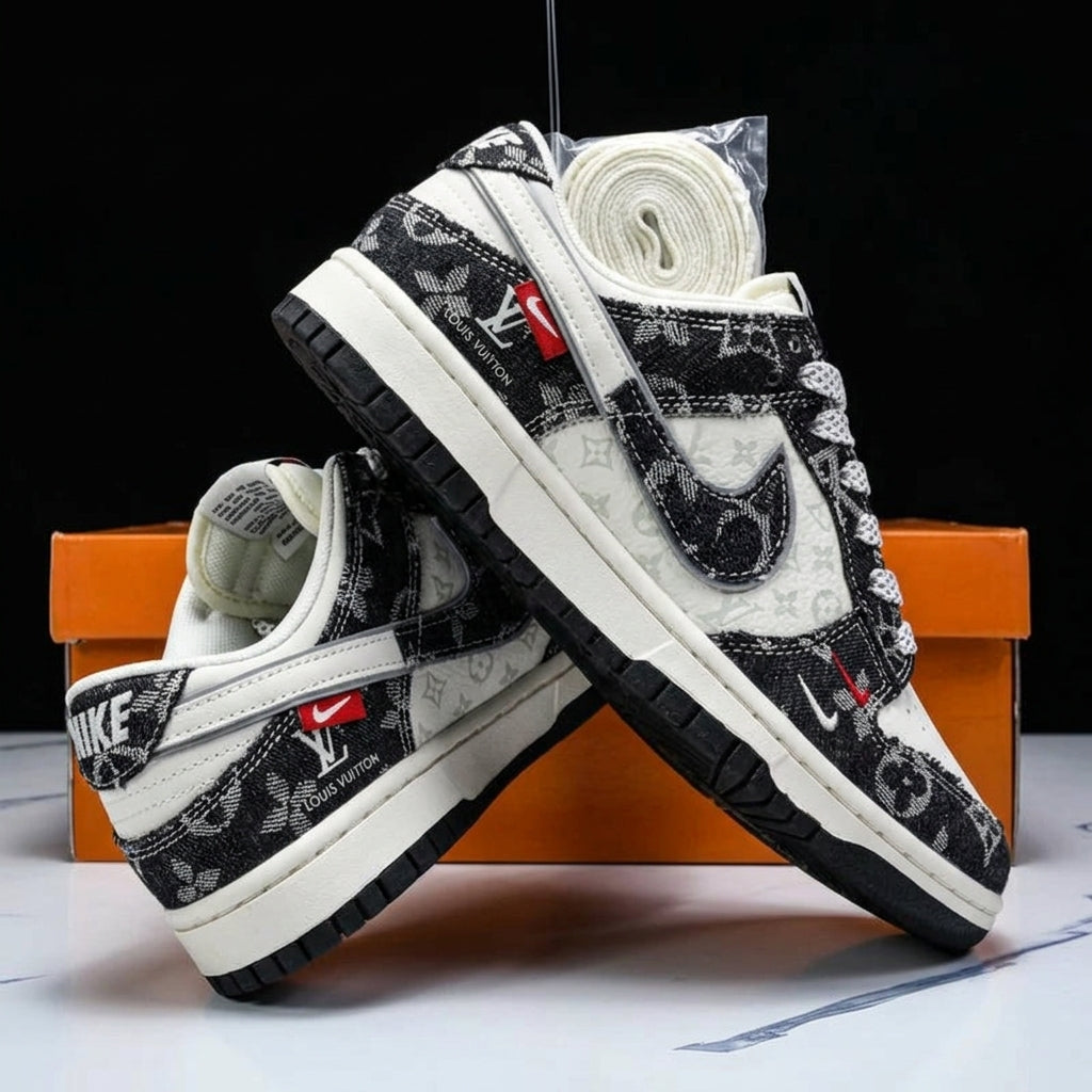 Hand Painted Custom Monogram Denim Sneakers