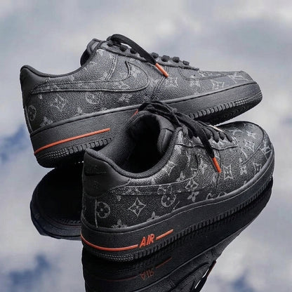 Custom Hand Painted Black Air Force 1 Sneakers