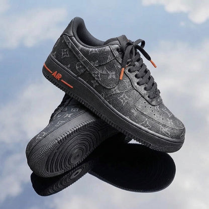 Hand Painted Custom Black Air Force 1 Sneakers