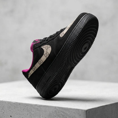 Hand Painted Custom Black Air Force 1 Sneakers