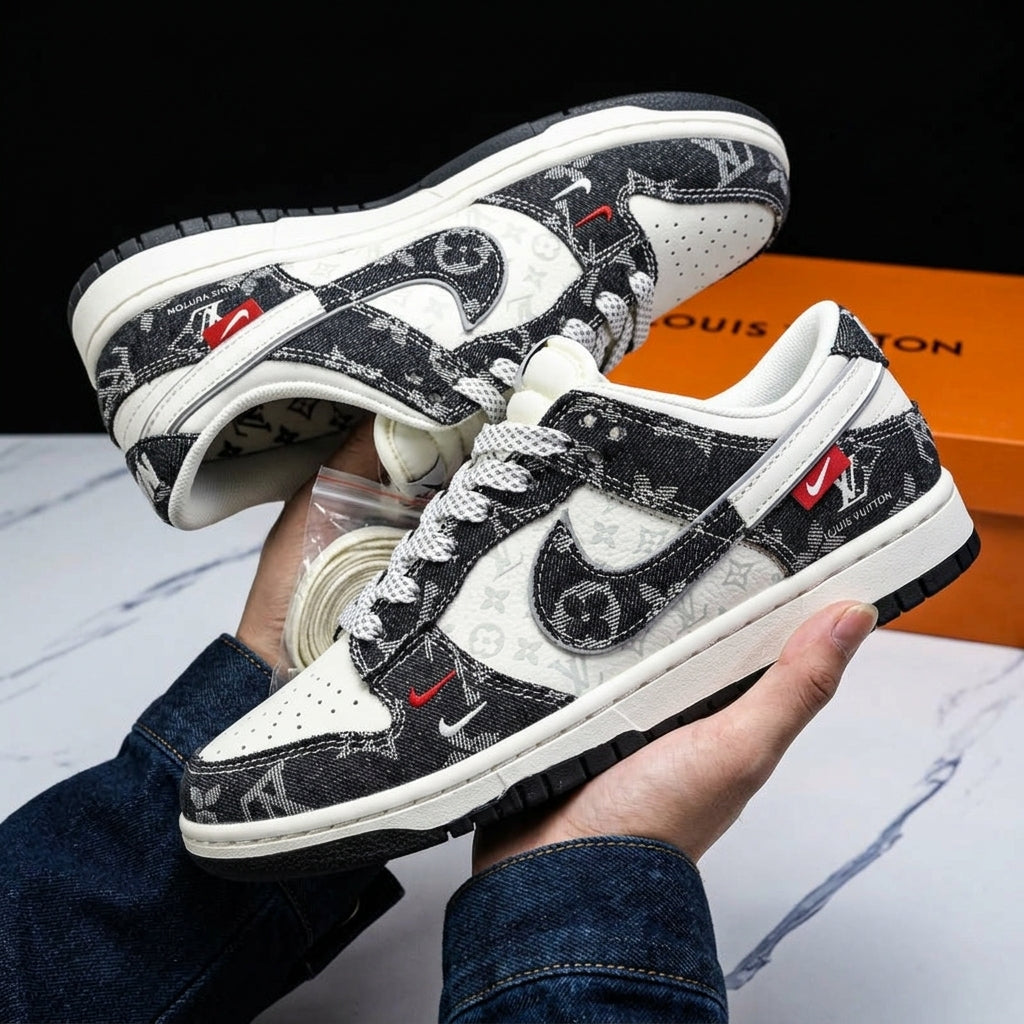 Hand Painted Custom Monogram Denim Sneakers