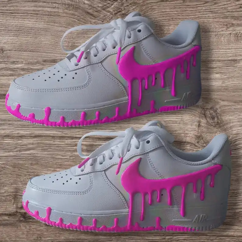 Unique Handmade 3D Dripping Effect Multi-color Optional Glow-in-the-dark Custom Air Force 1 Custom Sneakers Trendy Unisex Streetwear Casual Customized Shoes