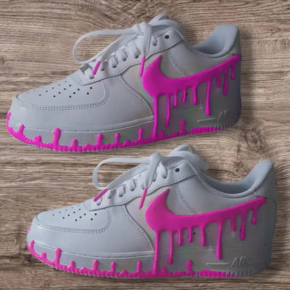 Unique Handmade 3D Dripping Effect Multi-color Optional Glow-in-the-dark Custom Air Force 1 Custom Sneakers Trendy Unisex Streetwear Casual Customized Shoes