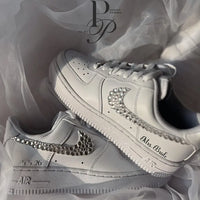 Custom Rhinestone Bridal Air Force 1 Sneakers