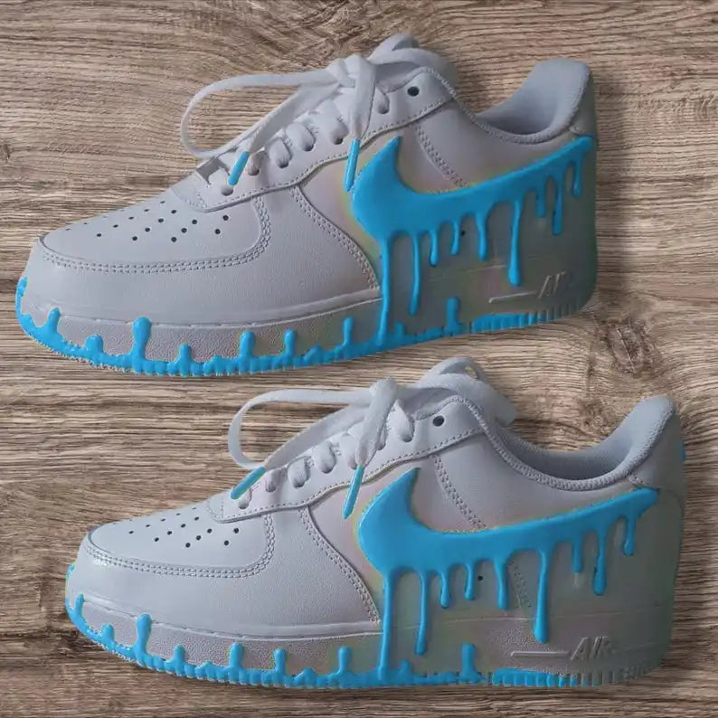 Unique Handmade 3D Dripping Effect Multi-color Optional Glow-in-the-dark Custom Air Force 1 Custom Sneakers Trendy Unisex Streetwear Casual Customized Shoes