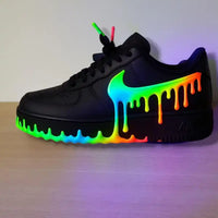 Unique Handmade 3D Dripping Effect Multi-color Optional Glow-in-the-dark Custom Air Force 1 Custom Sneakers Trendy Unisex Streetwear Casual Customized Shoes