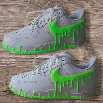 Unique Handmade 3D Dripping Effect Multi-color Optional Glow-in-the-dark Custom Air Force 1 Custom Sneakers Trendy Unisex Streetwear Casual Customized Shoes