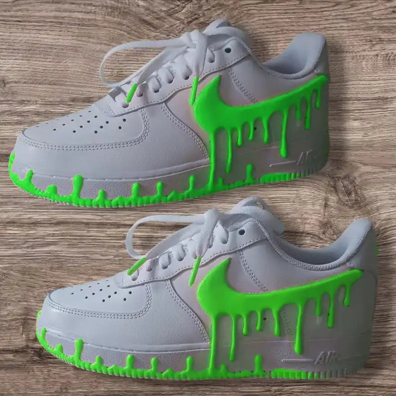 Unique Handmade 3D Dripping Effect Multi-color Optional Glow-in-the-dark Custom Air Force 1 Custom Sneakers Trendy Unisex Streetwear Casual Customized Shoes