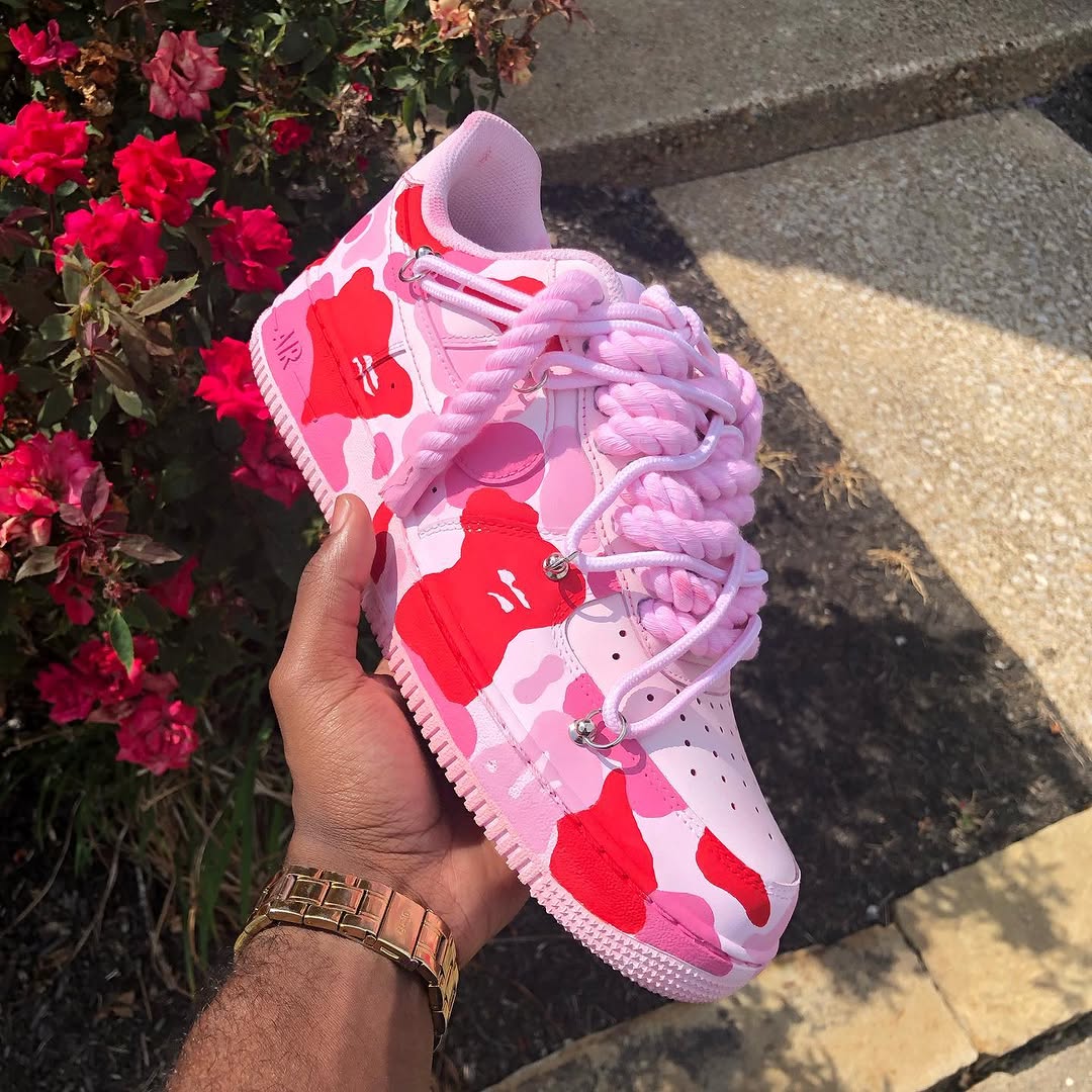 Hand Painted Camo Rope Lace Custom Air Force 1
