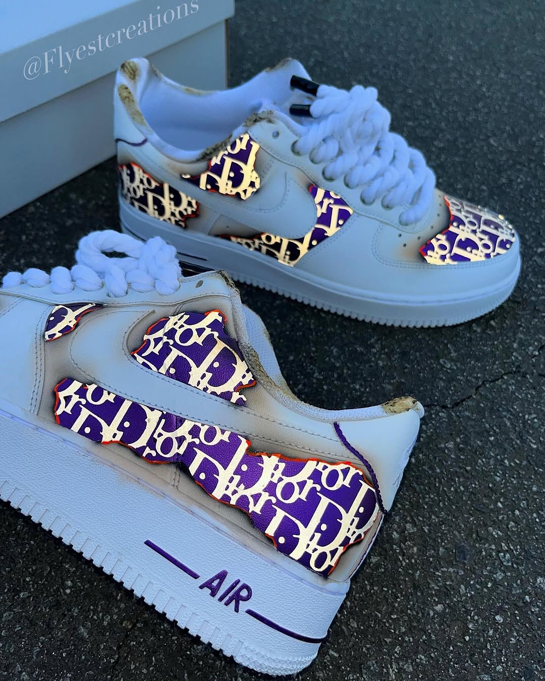 Hand Painted Purple Custom Air Force 1 Sneakers