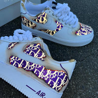 Hand Painted Purple Custom Air Force 1 Sneakers