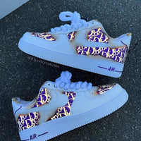 Hand Painted Purple Custom Air Force 1 Sneakers