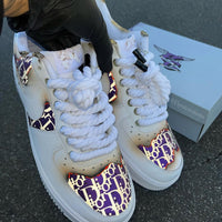 Hand Painted Purple Custom Air Force 1 Sneakers