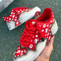Hand Painted Red Cupid Custom Air Force 1 Sneakers